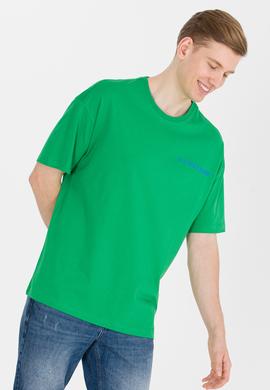 Erkek Elma Yeşili Oversize Bisiklet Yaka Tişört - 50264919043