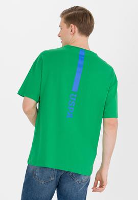 Erkek Elma Yeşili Oversize Bisiklet Yaka Tişört - 50264919043