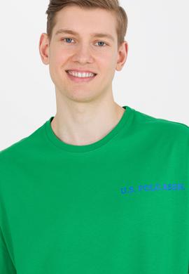 Erkek Elma Yeşili Oversize Bisiklet Yaka Tişört - 50264919043