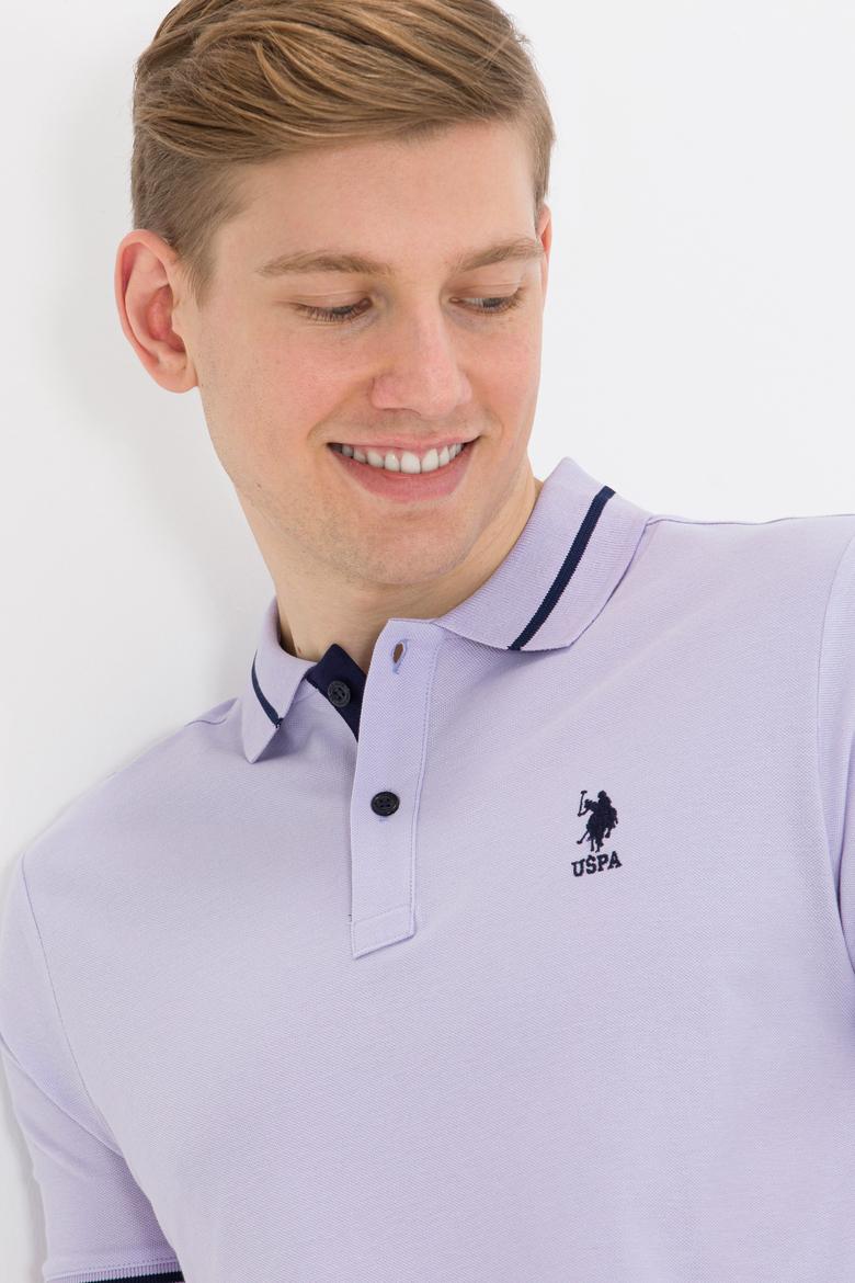 Erkek Lila Basic Polo Yaka Tişört - 50264890060