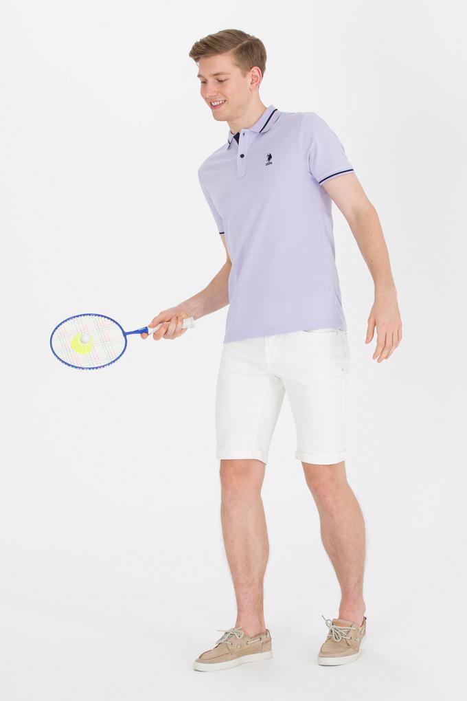 Erkek Lila Basic Polo Yaka Tişört