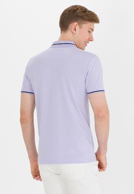 Erkek Lila Basic Polo Yaka Tişört - 50264890060