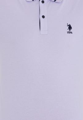 Erkek Lila Basic Polo Yaka Tişört - 50264890060