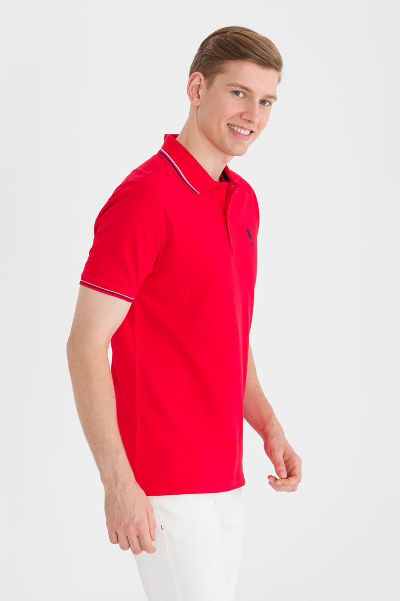 Erkek Kırmızı Basic Polo Yaka Tişört - 50264906040