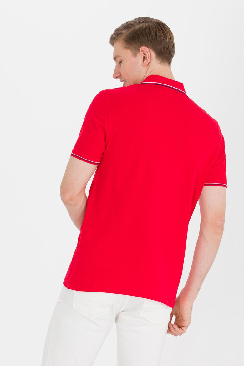 Erkek Kırmızı Basic Polo Yaka Tişört - 50264906040