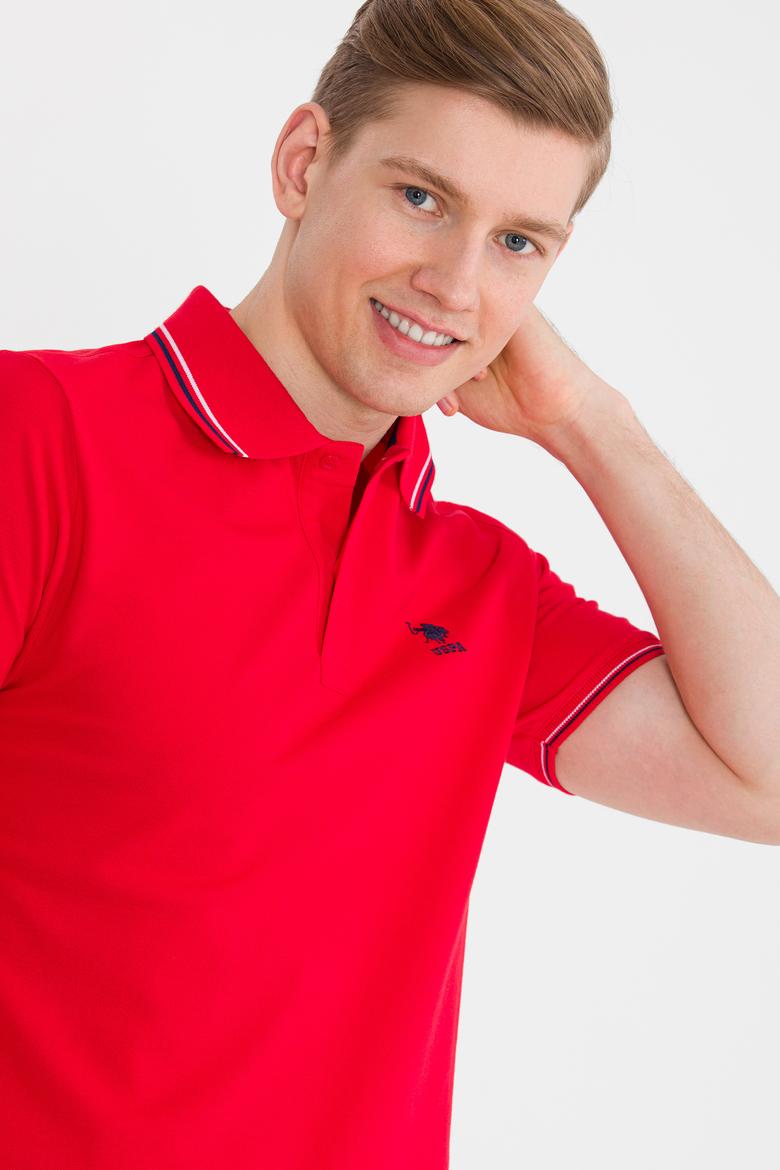 Erkek Kırmızı Basic Polo Yaka Tişört - 50264906040