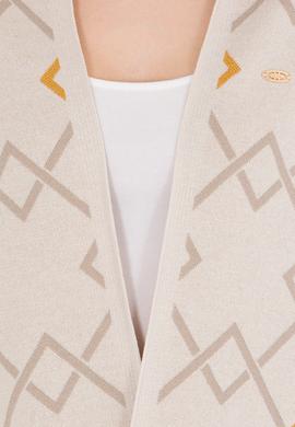 Kadın Krem Melanj Triko Panço - 50253118004