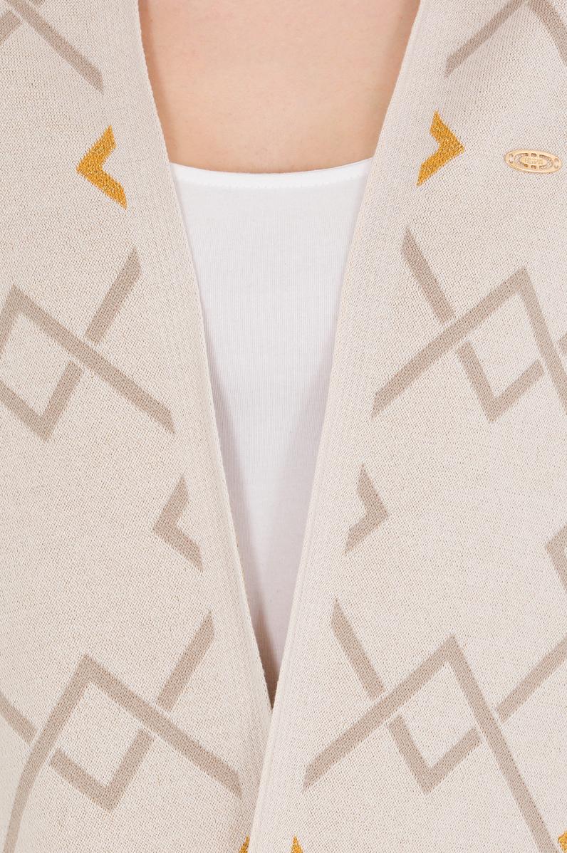 Kadın Krem Melanj Triko Panço