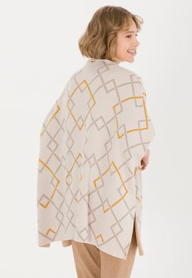 Kadın Krem Melanj Triko Panço - 50253118004