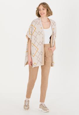 Kadın Camel Melanj Slim Fit Triko Pantolon - 50253729004