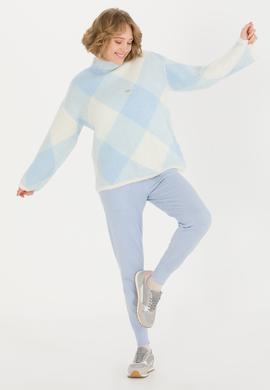 Kadın Mavi Triko Pantolon - 50253729020