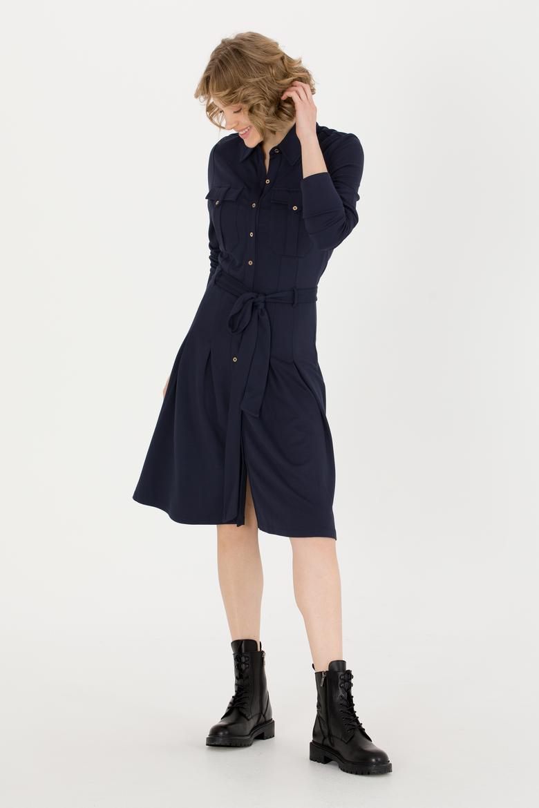 Kadın Lacivert Örme Elbise - 50255193003