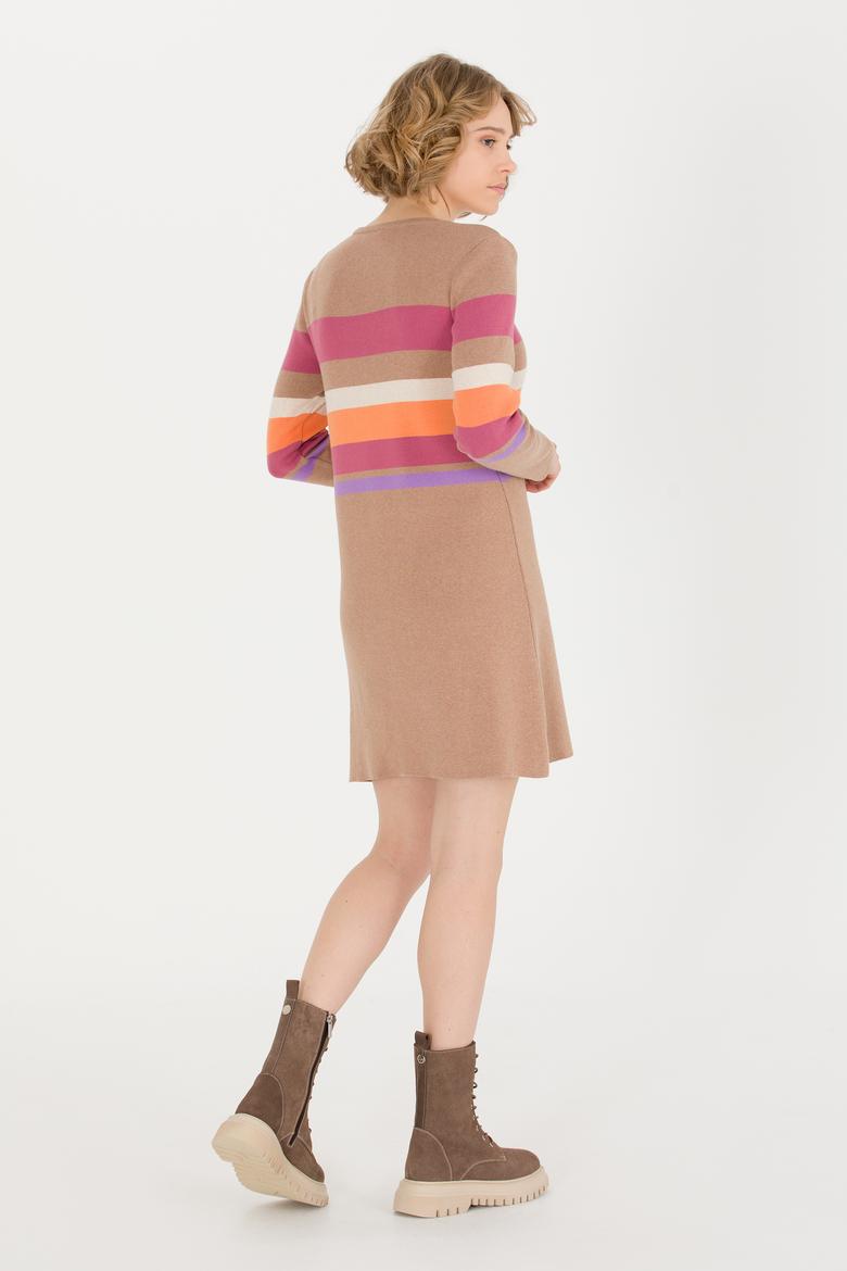 Kadın Camel Melanj Triko Elbise - 50256652005