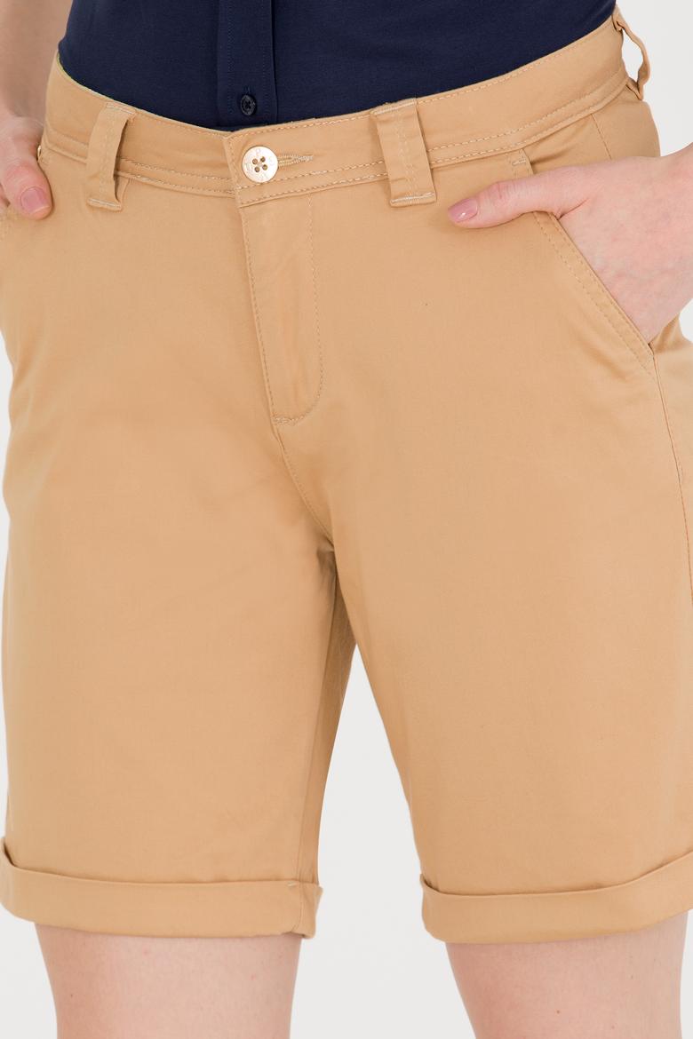 Kadın Camel Dokuma Şort - 50263220006