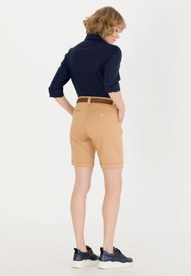 Kadın Camel Dokuma Şort - 50263220006