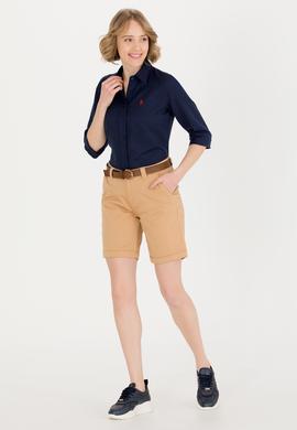 Kadın Camel Dokuma Şort - 50263220006