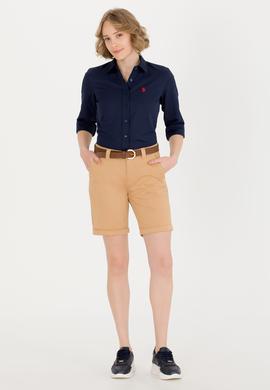 Kadın Camel Dokuma Şort - 50263220006