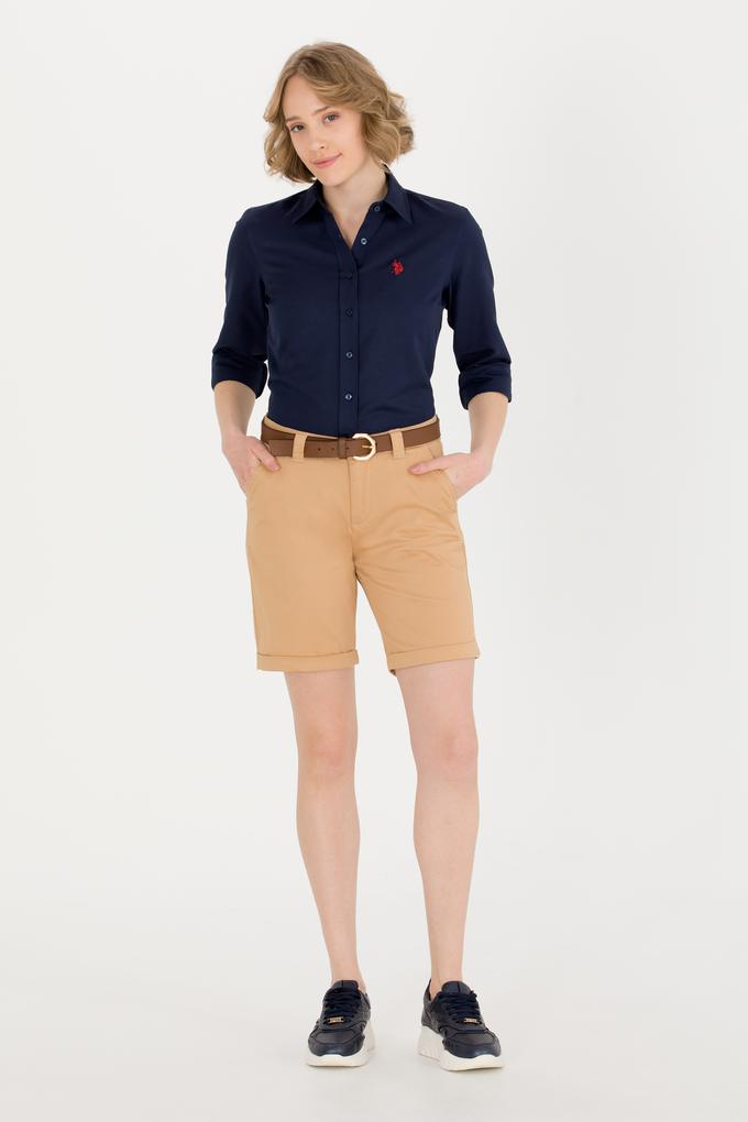 Kadın Camel Dokuma Şort