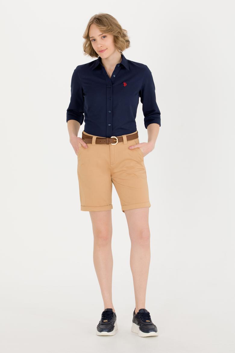 Kadın Camel Dokuma Şort