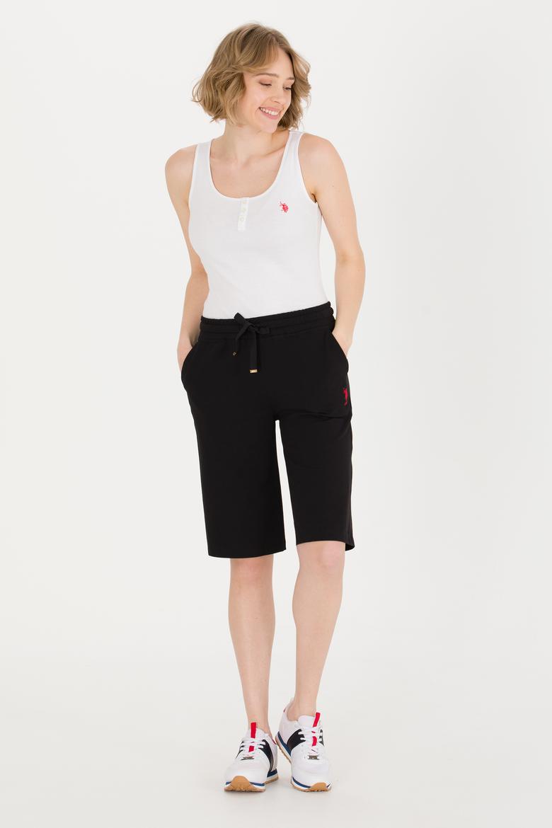 Kadın Siyah Örme Şort - 50262607012