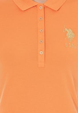 Kadın Turuncu Polo Yaka Örme Elbise - 50234852094