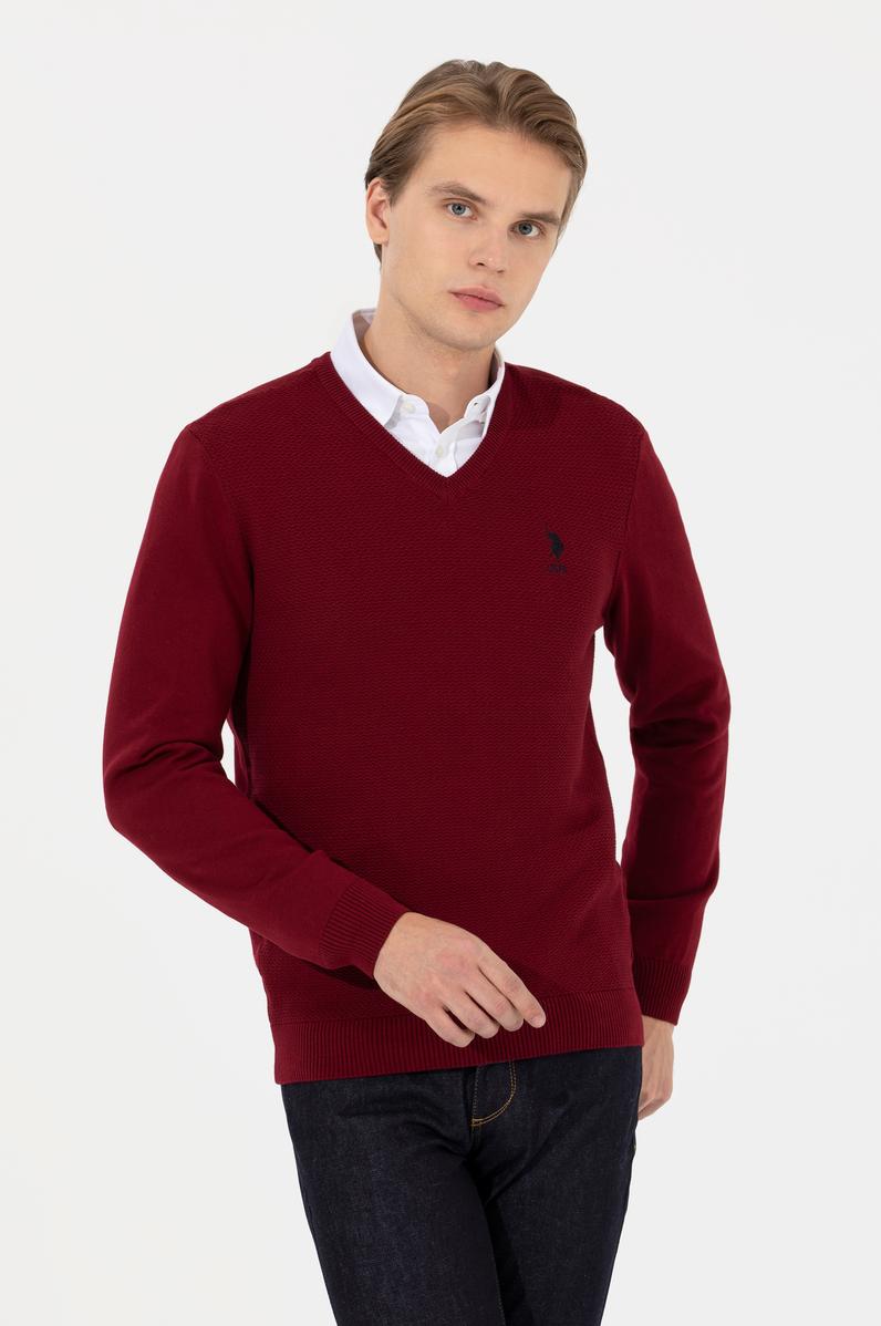 Erkek Bordo Basic Kazak