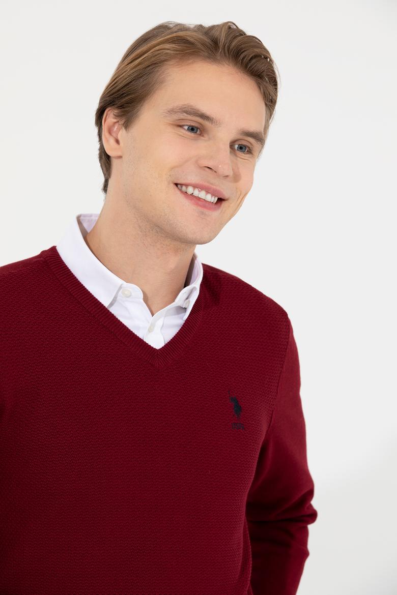 Erkek Bordo Basic Kazak - 50236962068