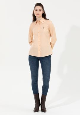 Kadın Safran Uzun Kollu Basic Gömlek - 50254249069