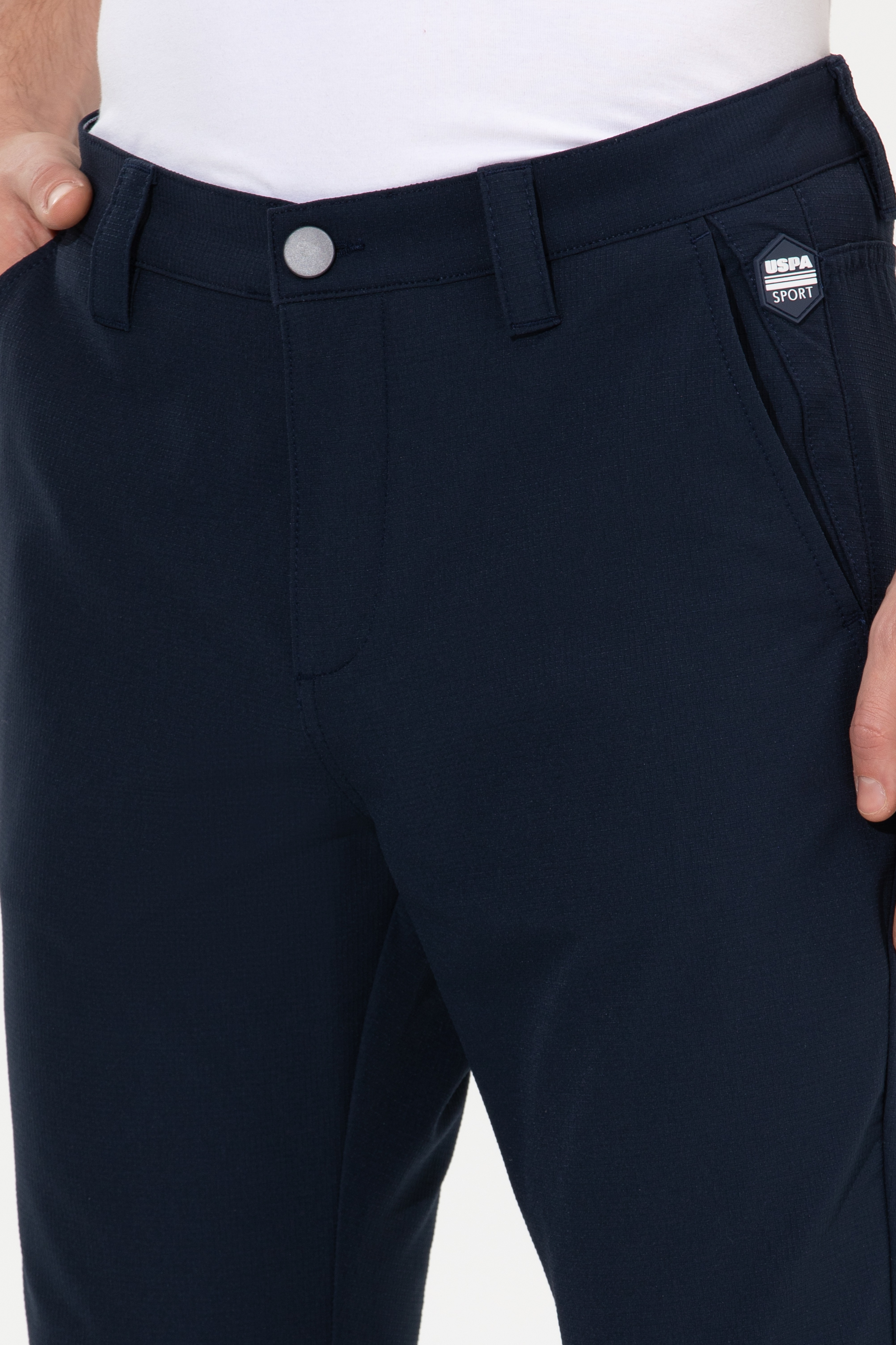 Erkek Jogger Fit Lacivert Kanvas Pantolon