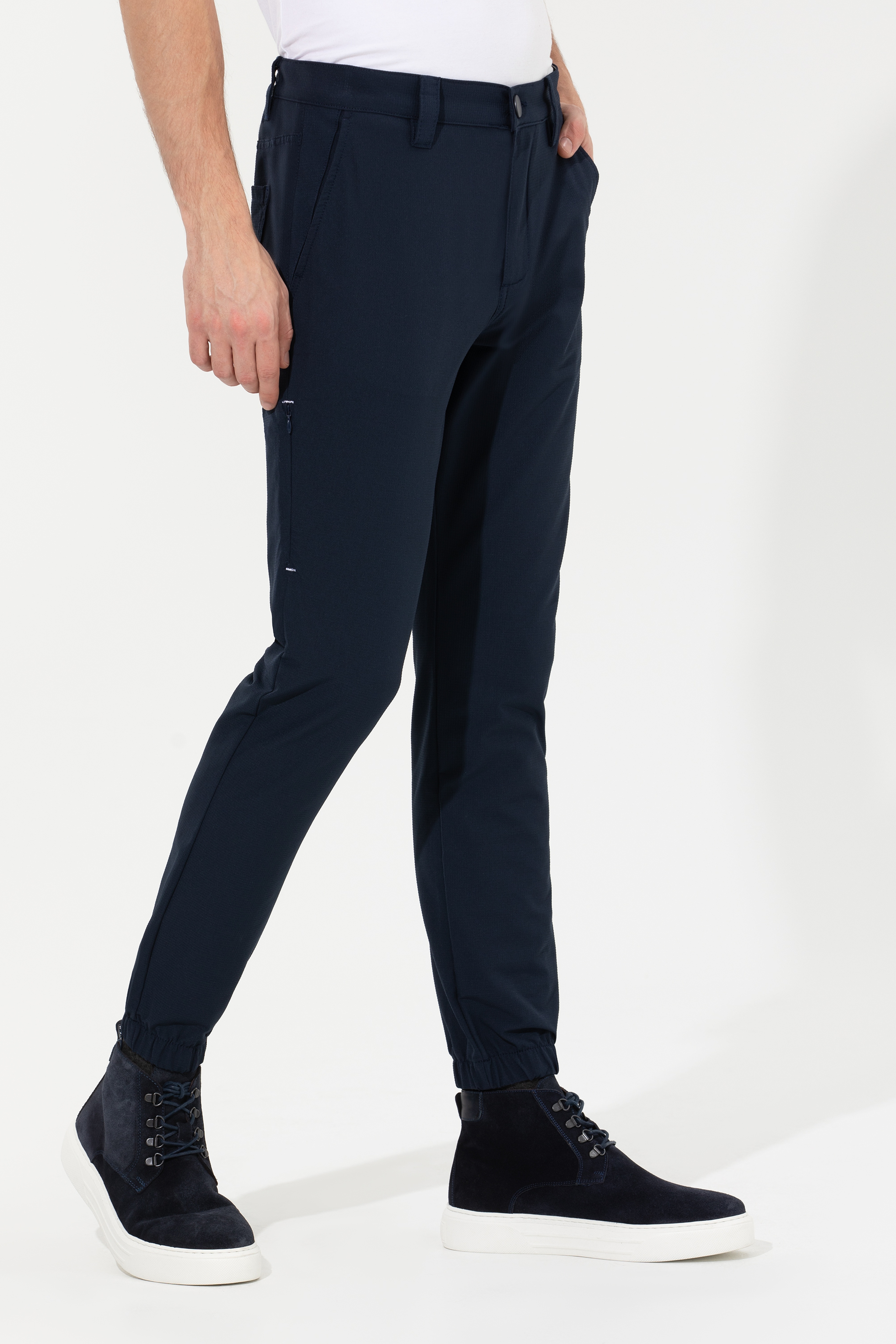 Erkek Jogger Fit Lacivert Kanvas Pantolon - Image 2