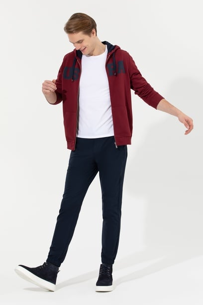 Erkek Jogger Fit Lacivert Kanvas Pantolon