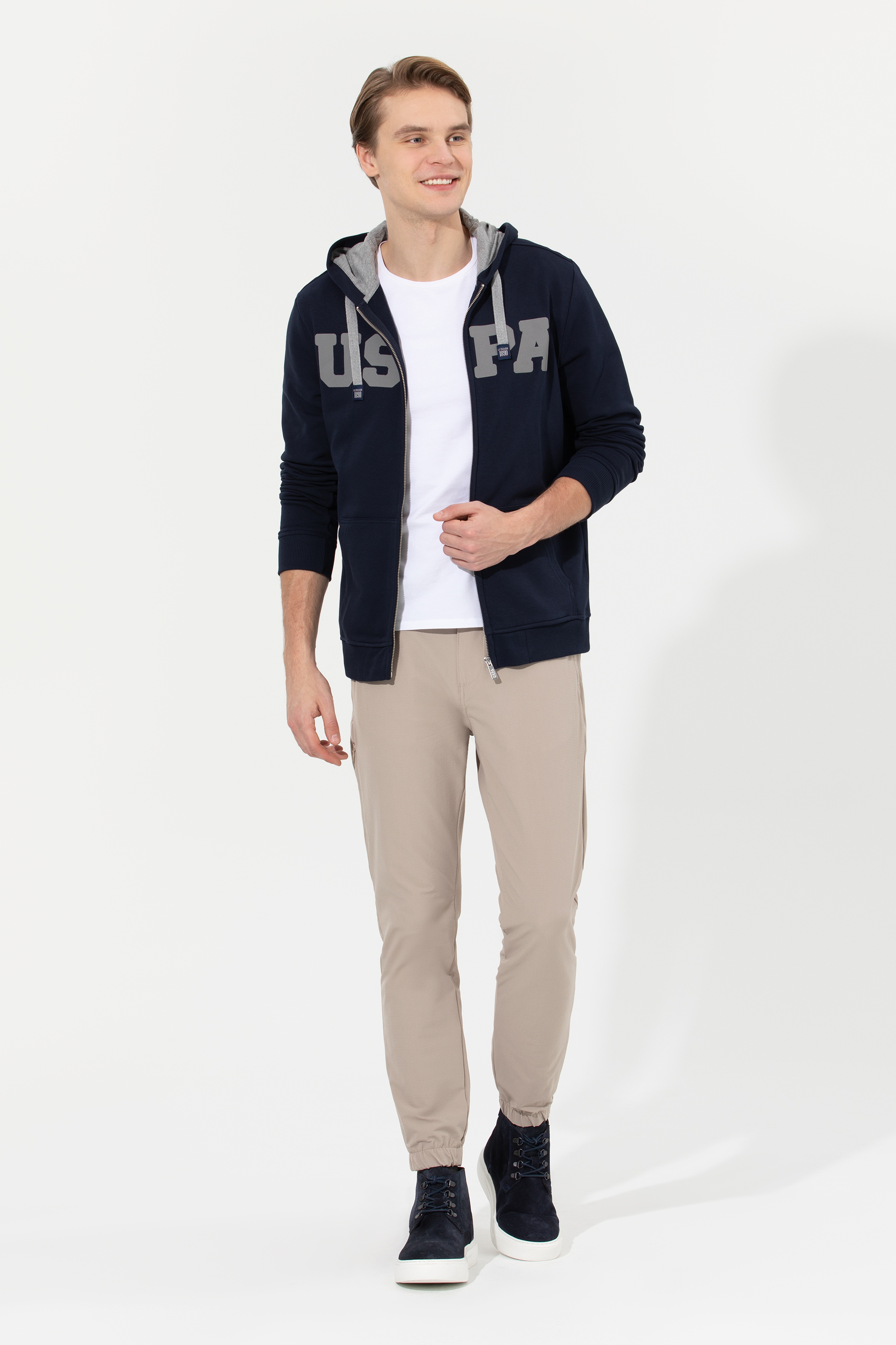 Erkek Jogger Fit Taş Kanvas Pantolon - Image 3