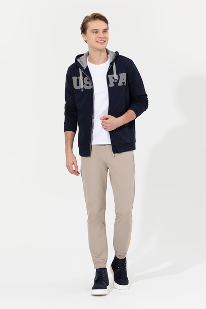 Erkek Jogger Fit Taş Kanvas Pantolon