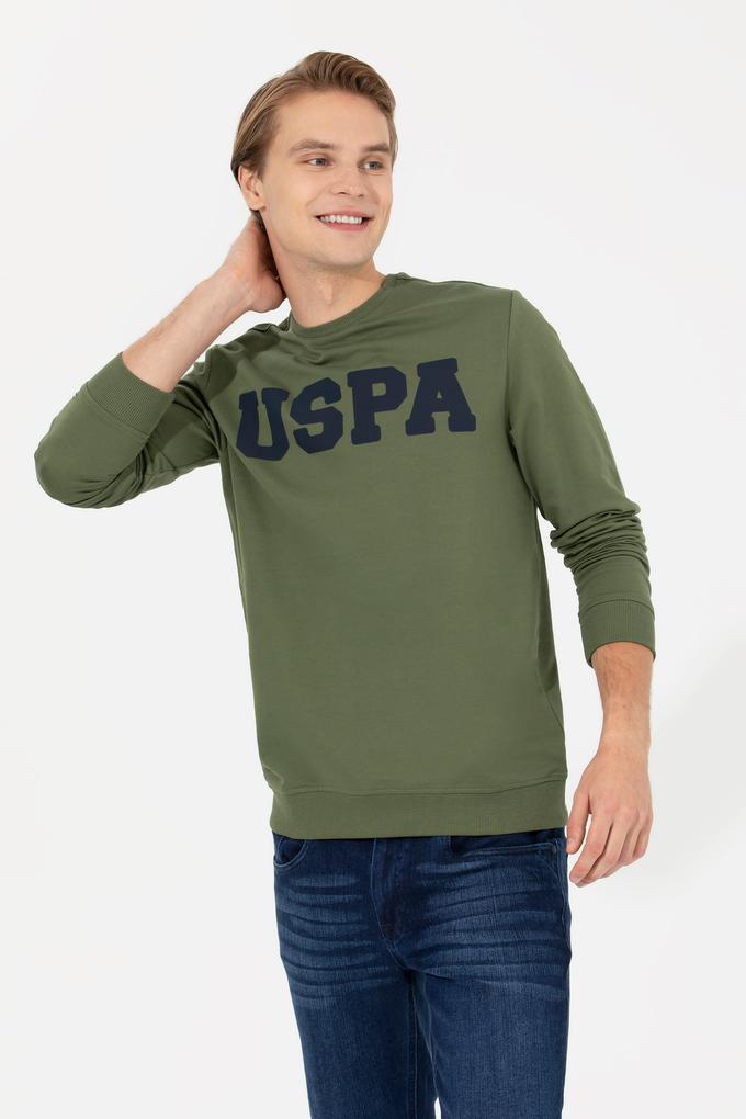 Erkek Haki Basic Sweatshirt