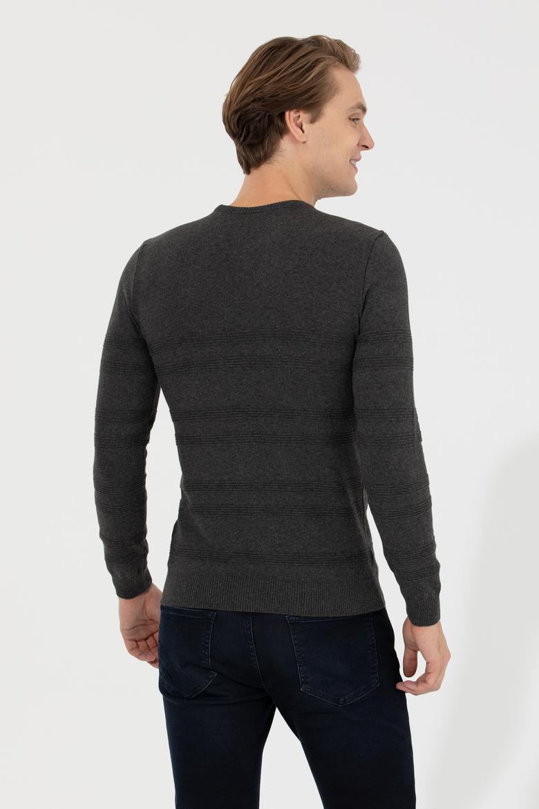 Erkek Haki Melanj Kazak - 50240246077