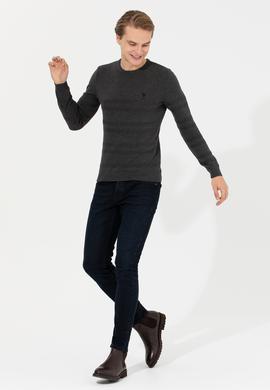 Erkek Haki Melanj Kazak - 50240246077