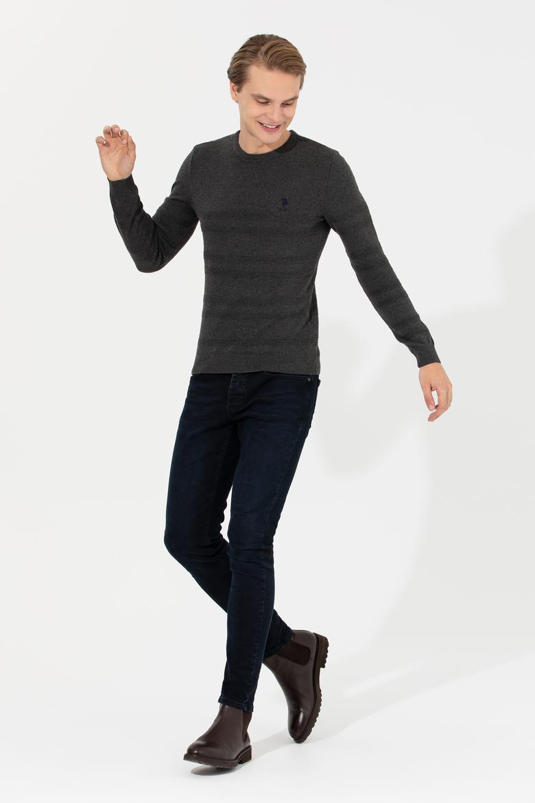 Erkek Haki Melanj Kazak - 50240246077