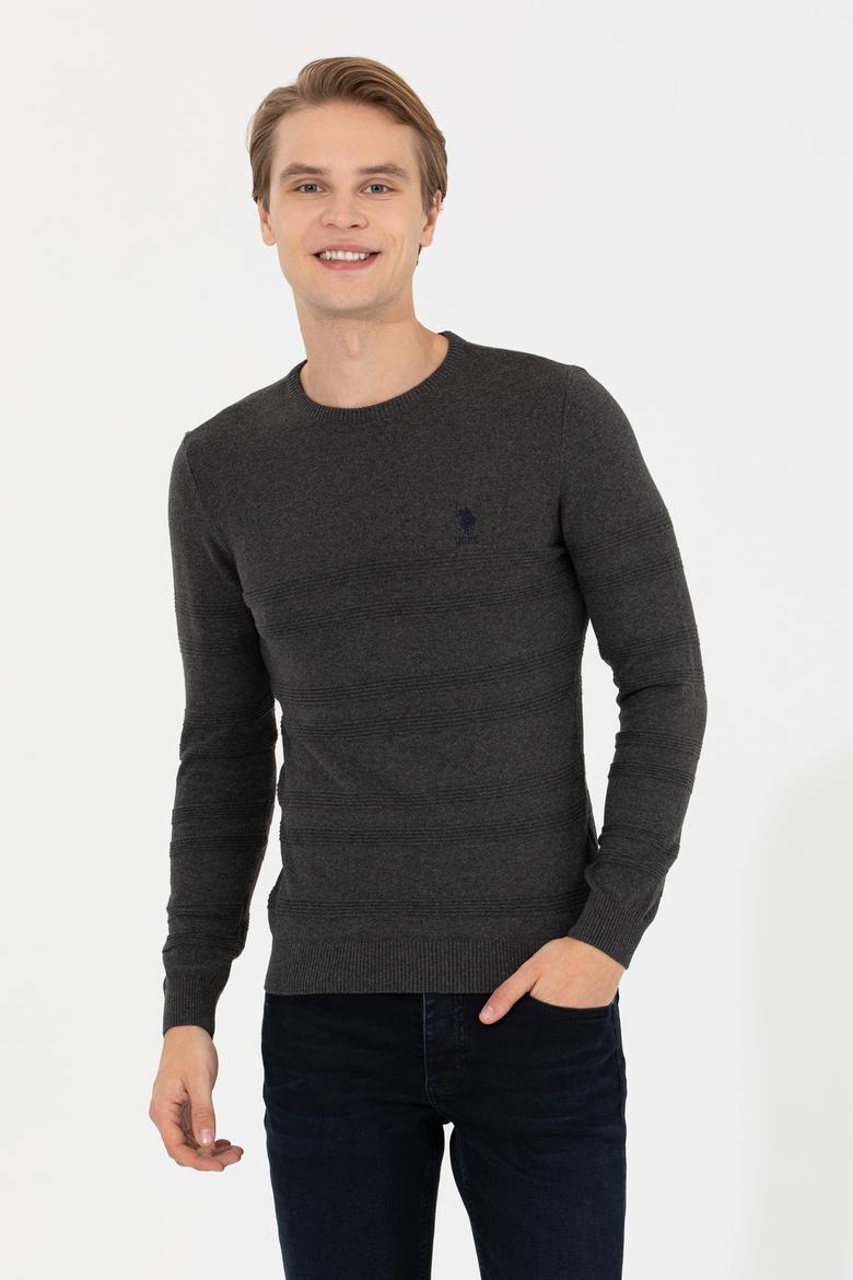 Erkek Haki Melanj Kazak - 50240246077