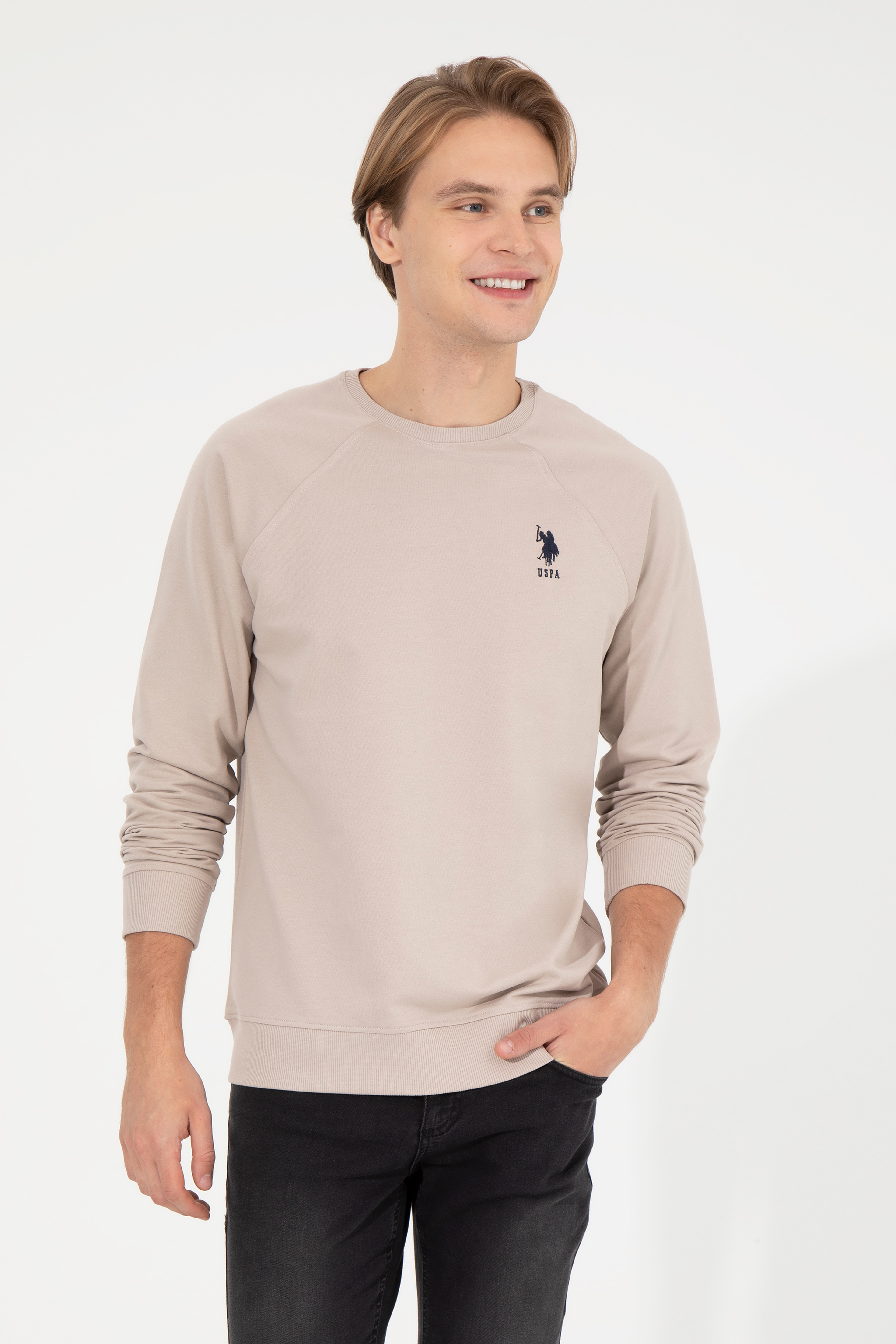 Erkek Taş Basic Sweatshirt - Image 3
