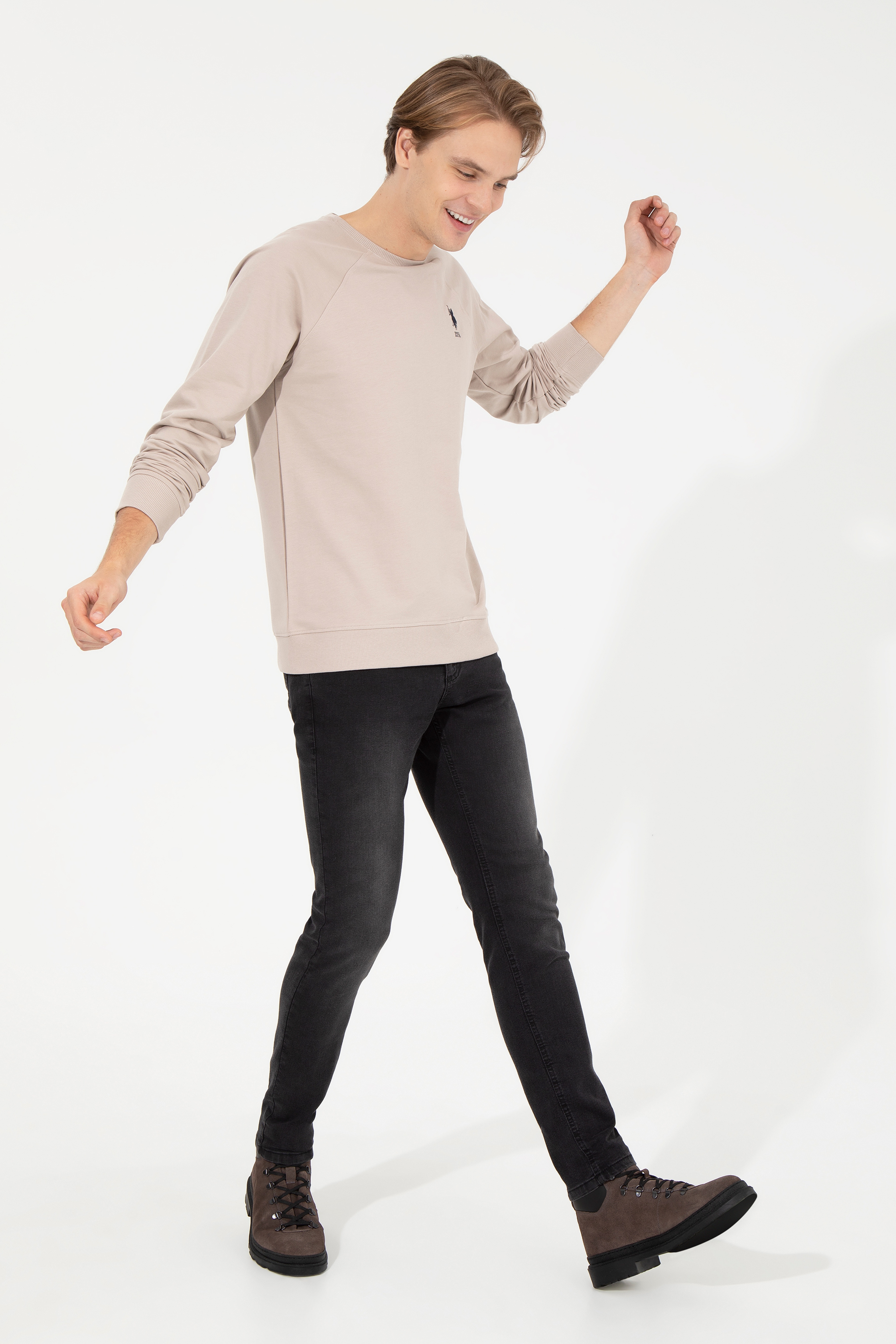 Erkek Taş Basic Sweatshirt - Image 4
