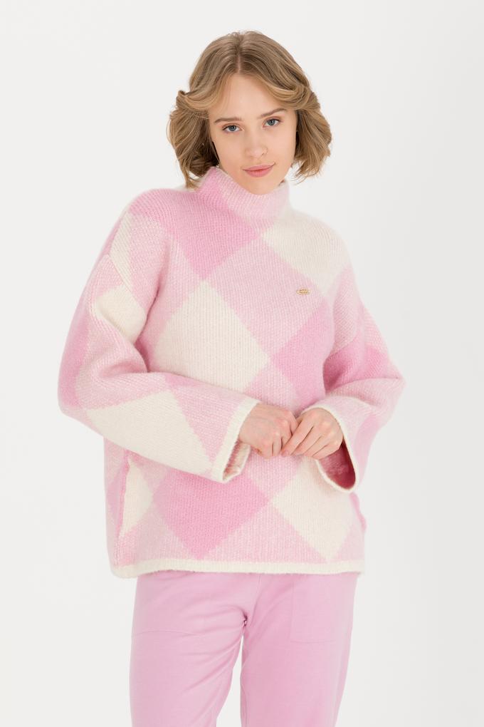 Kadın Manolya Bisiklet Yaka Kazak