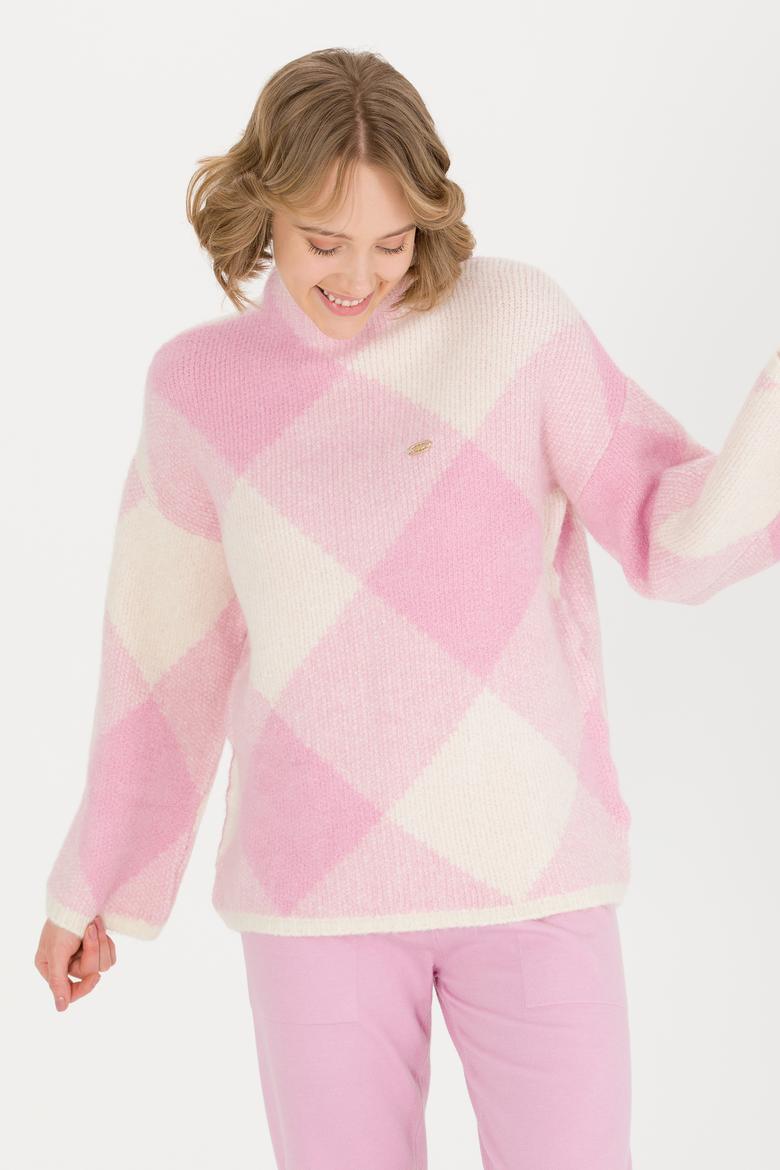 Kadın Manolya Bisiklet Yaka Kazak - 50253900011