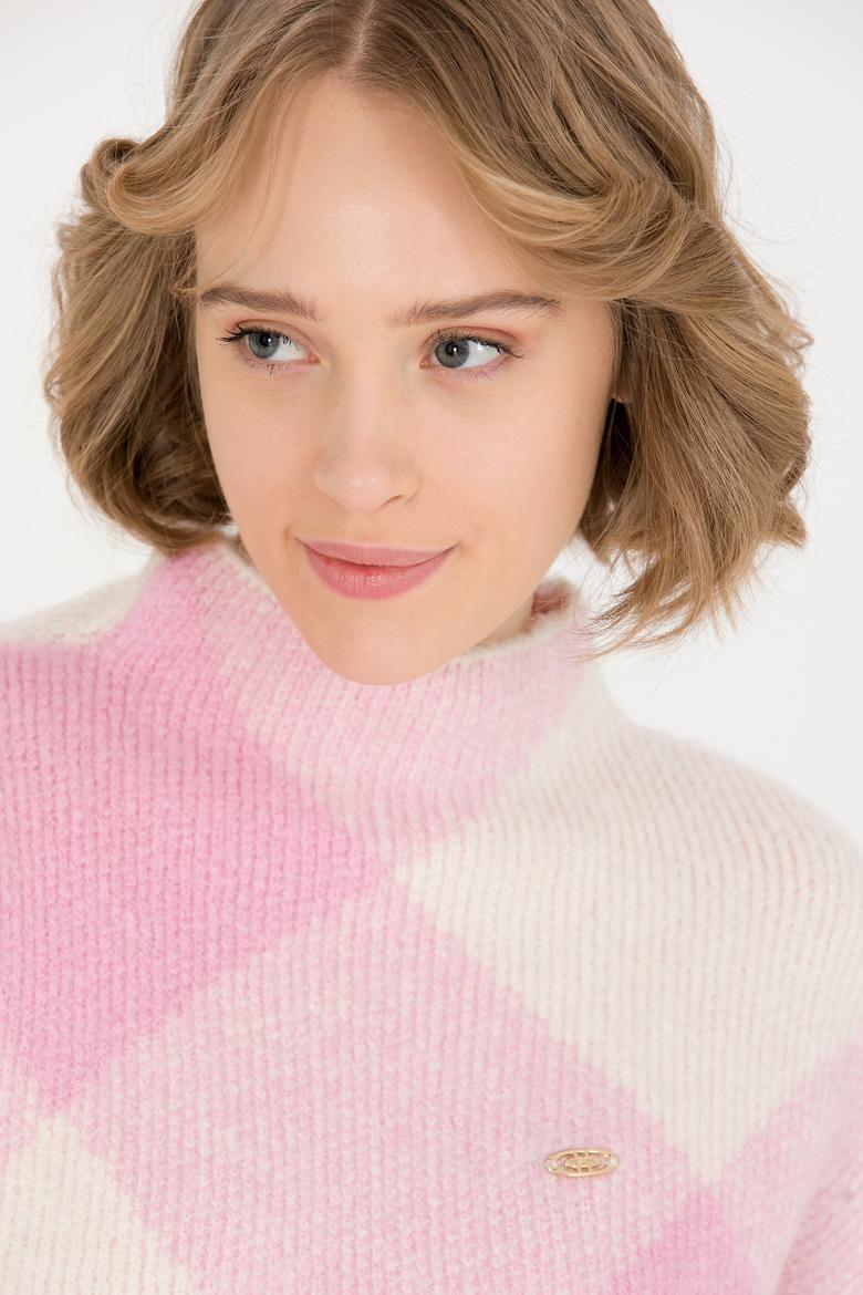 Kadın Manolya Bisiklet Yaka Kazak - 50253900011