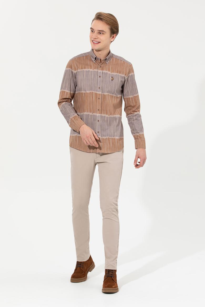 Erkek Taş Kanvas Pantolon