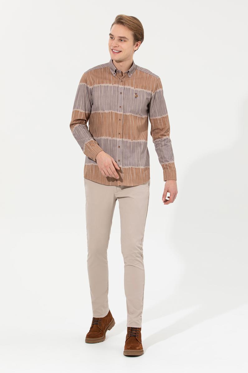 Erkek Taş Kanvas Pantolon