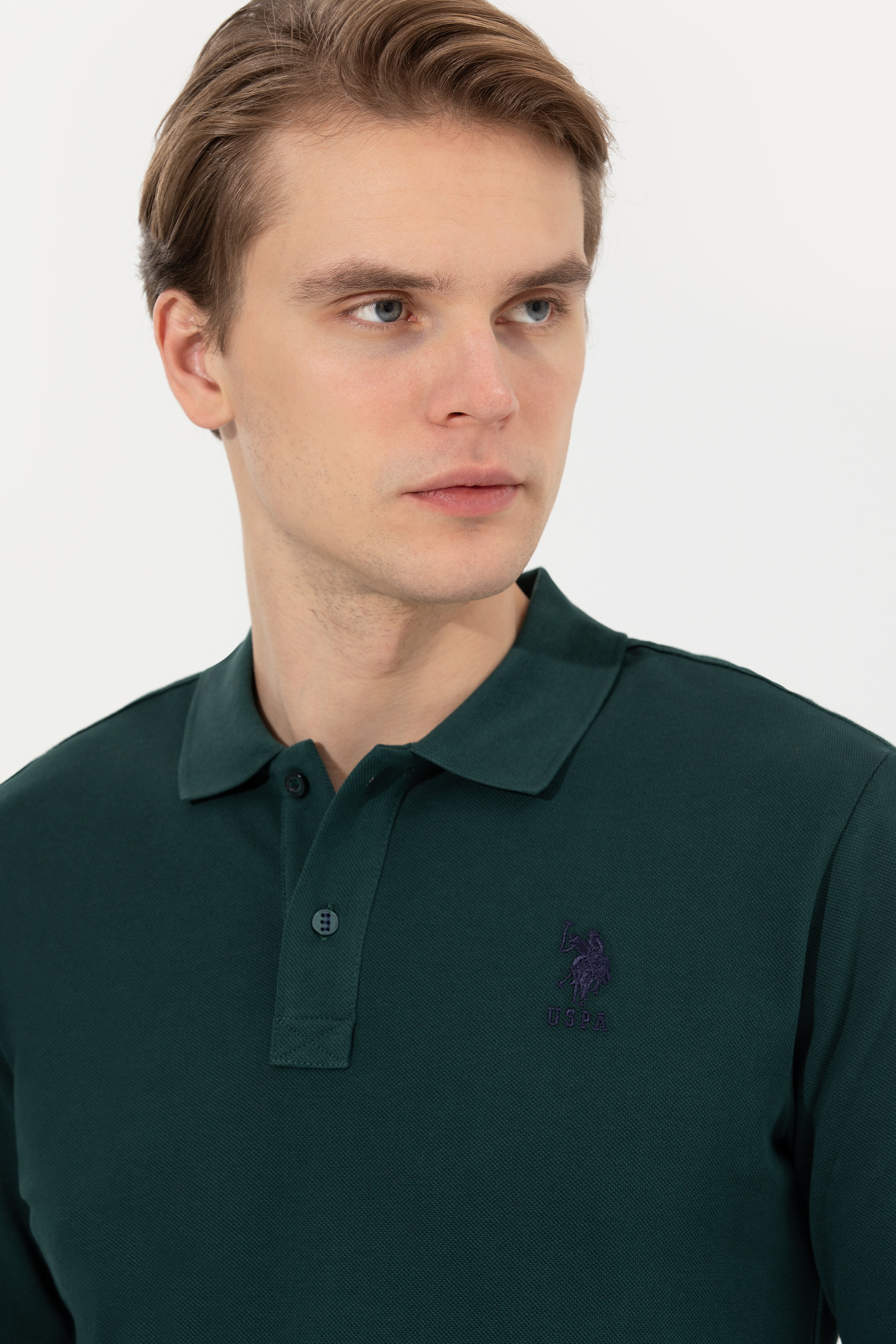 Erkek Koyu Yeşil Basic Sweatshirt - Image 2