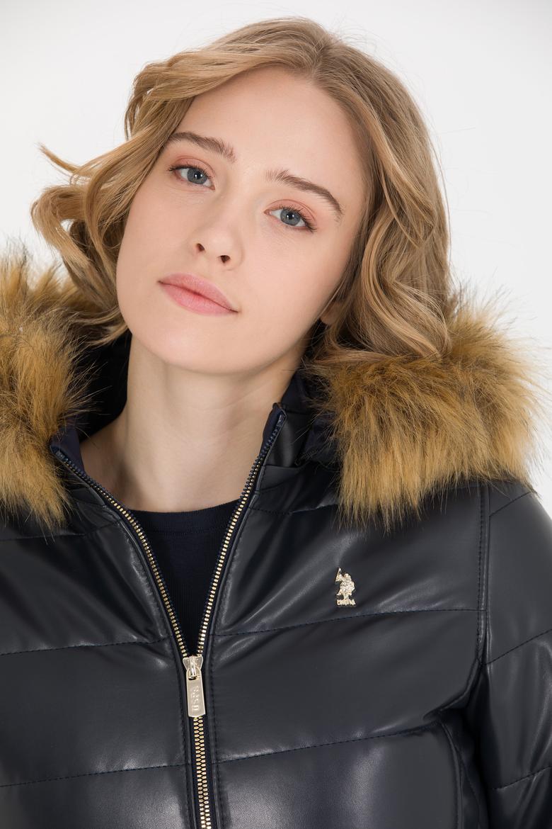 Kadın Lacivert Deri Ceket - 50259150012