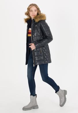 Kadın Lacivert Deri Ceket - 50259150012