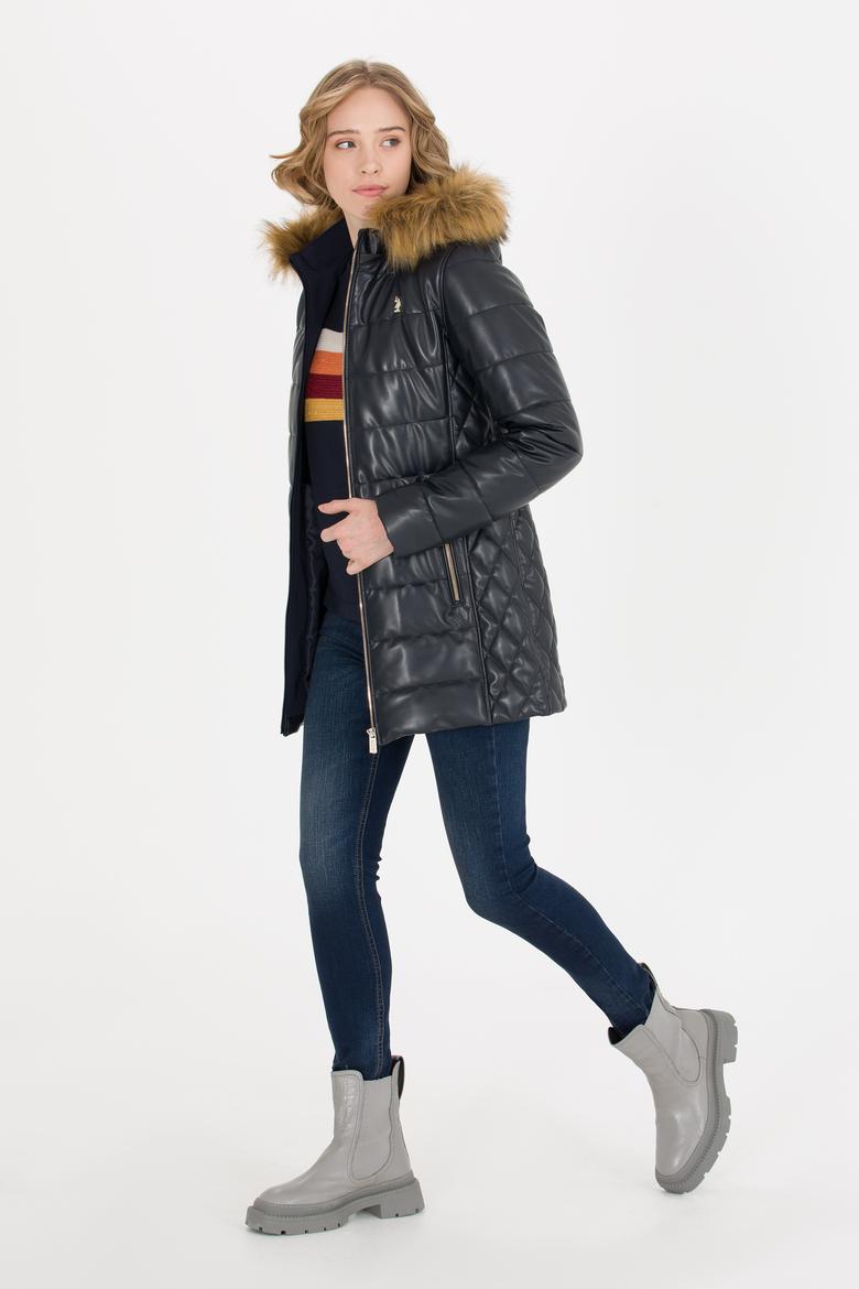 Kadın Lacivert Deri Ceket - 50259150012