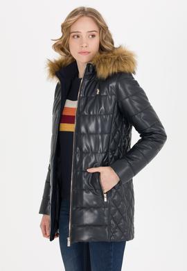 Kadın Lacivert Deri Ceket - 50259150012